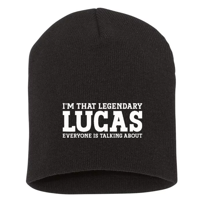 Lucas Personal Name Funny Lucas Short Acrylic Beanie