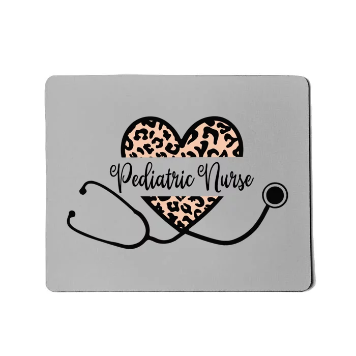 Love Pediatric Nurse Life Leopard Heart Stethoscope Nurse Rn Gift Mousepad