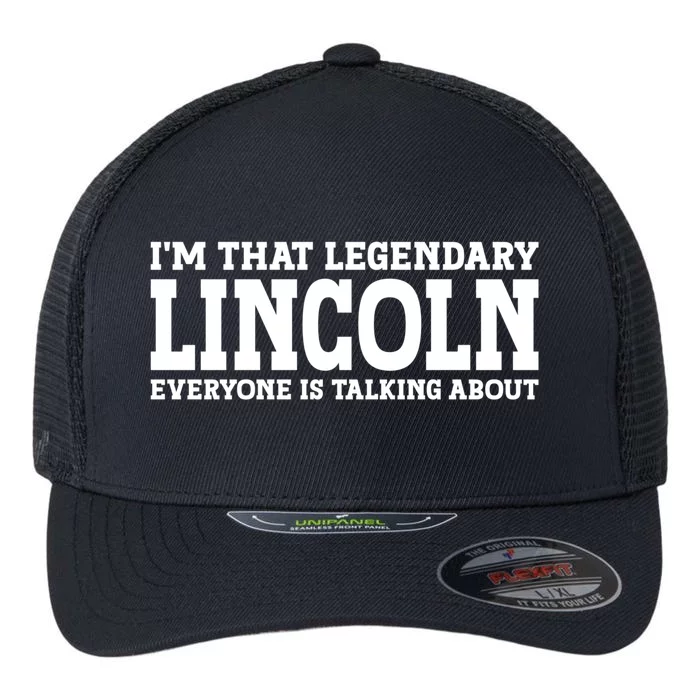 Lincoln Personal Name Funny Lincoln Gift Flexfit Unipanel Trucker Cap