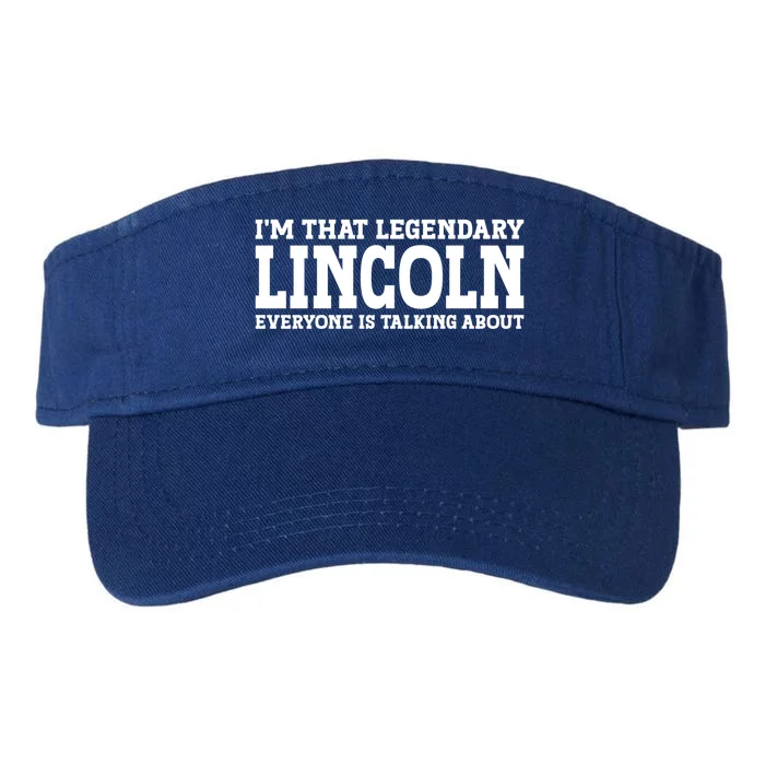 Lincoln Personal Name Funny Lincoln Gift Valucap Bio-Washed Visor