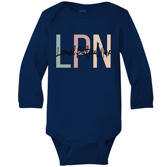 Licensed Practical Nurse Boho LPN Nurse Gift Baby Long Sleeve Bodysuit