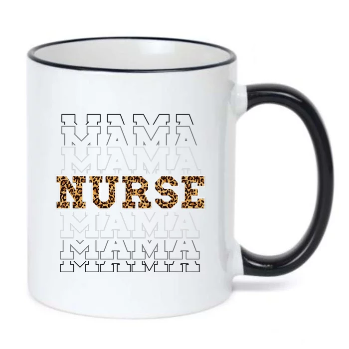 Leopard Print Nurse Mama Boho Black Color Changing Mug