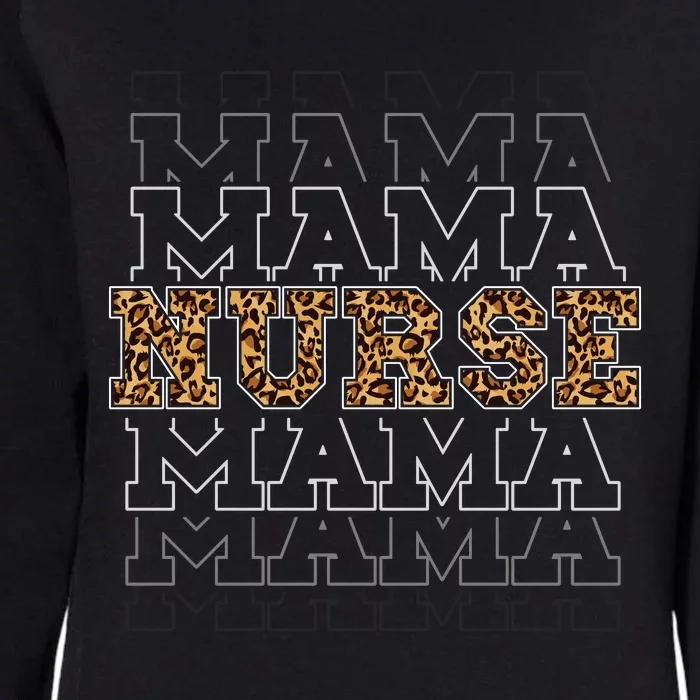 Leopard Print Nurse Mama Boho Womens California Wash Sweatshirt