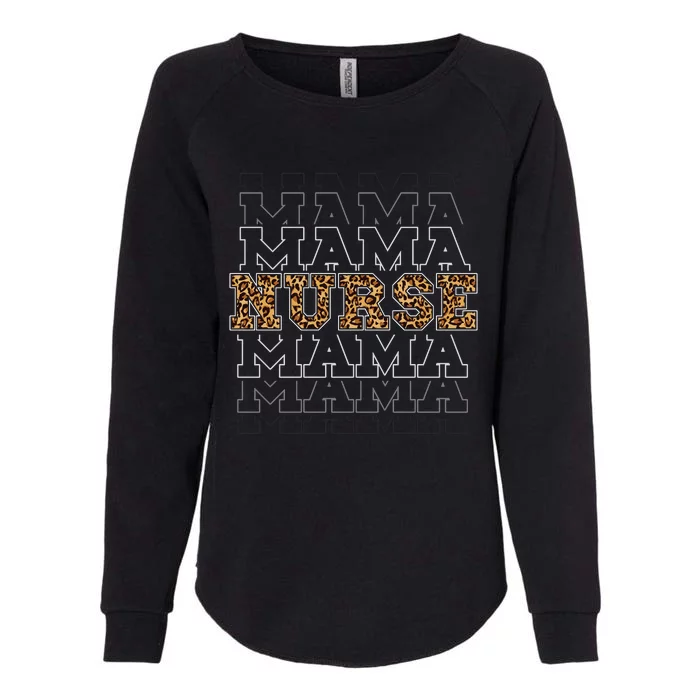 Leopard Print Nurse Mama Boho Womens California Wash Sweatshirt