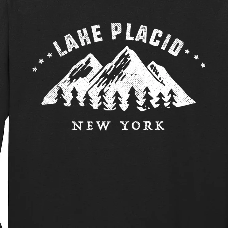 Lake Placid New York Outdoors Adventure Mountain Graphic Gift Tall Long Sleeve T-Shirt