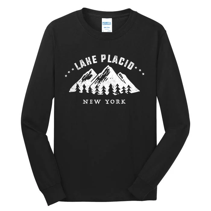 Lake Placid New York Outdoors Adventure Mountain Graphic Gift Tall Long Sleeve T-Shirt