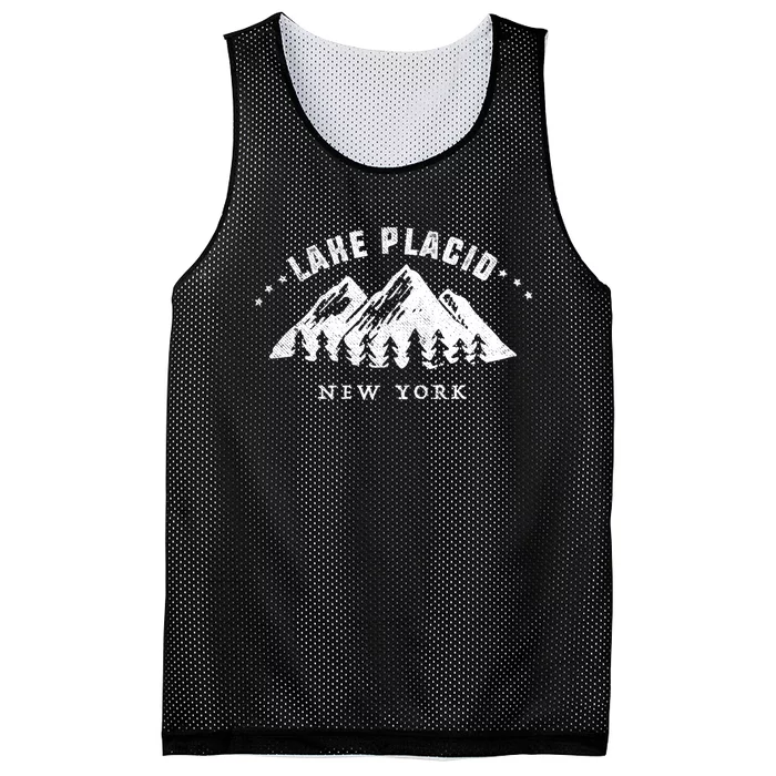 Lake Placid New York Outdoors Adventure Mountain Graphic Gift Mesh Reversible Basketball Jersey Tank