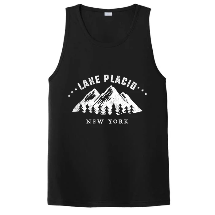 Lake Placid New York Outdoors Adventure Mountain Graphic Gift Performance Tank