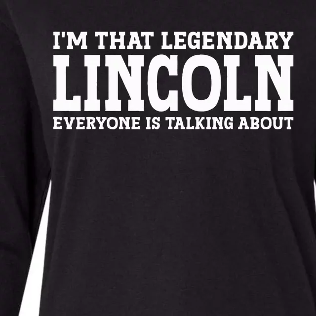 Lincoln Personal Name Funny Lincoln Womens Cotton Relaxed Long Sleeve T-Shirt