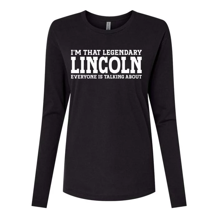 Lincoln Personal Name Funny Lincoln Womens Cotton Relaxed Long Sleeve T-Shirt