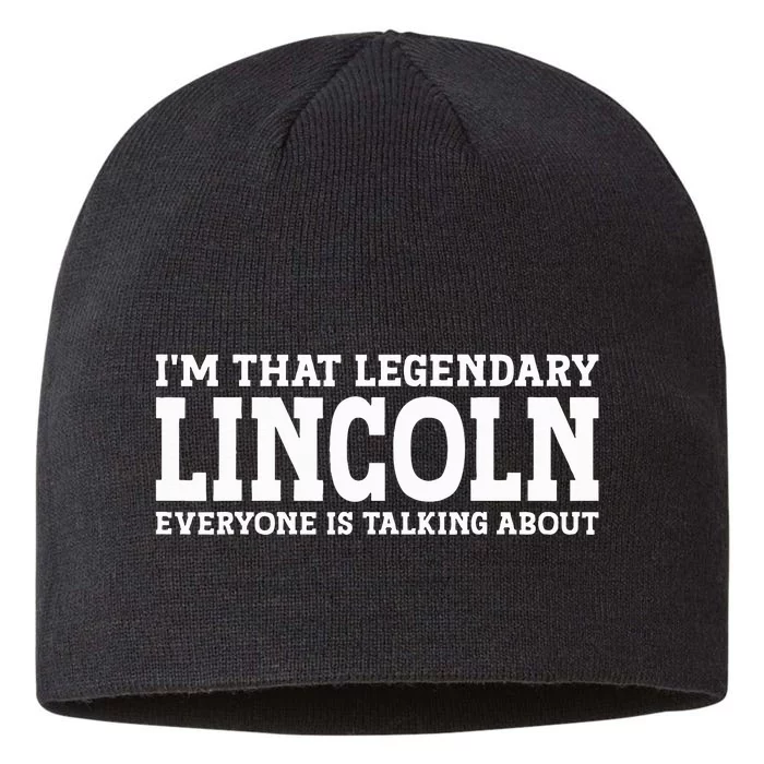 Lincoln Personal Name Funny Lincoln 8 1/2in Sustainable Knit Beanie