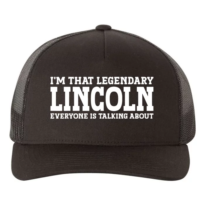 Lincoln Personal Name Funny Lincoln Yupoong Adult 5-Panel Trucker Hat