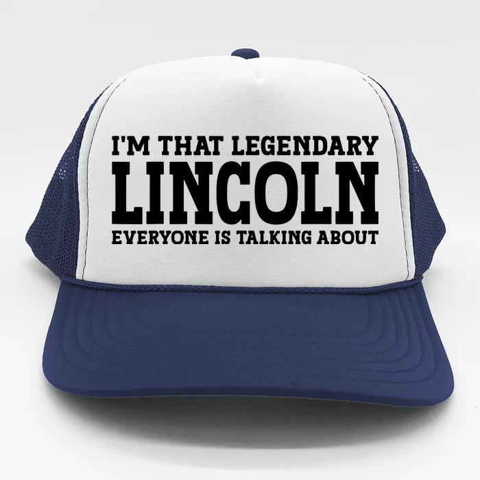 Lincoln Personal Name Funny Lincoln Trucker Hat