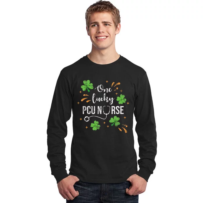 Lucky PCU Nurse Shamrock Saint Patrick's Day Gifts Tall Long Sleeve T-Shirt