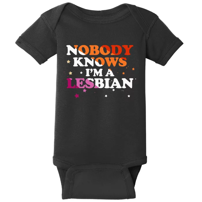 Lgbt Pride Nobody Knows IM A Lesbian Baby Bodysuit