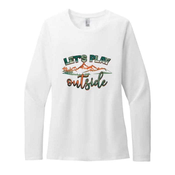 Lets Play Outside Camping Hiking Mountain Gift Womens CVC Long Sleeve Shirt