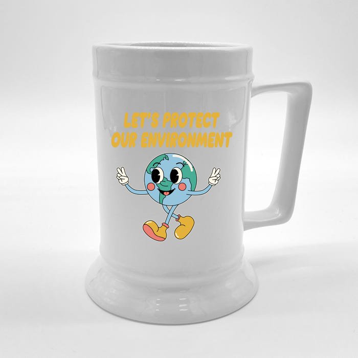 Lets Protect Our Environt Sustainable Nature Lover Gift Front & Back Beer Stein