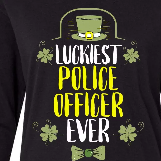 Luckiest Police Officer Ever St Patricks Day Police Officers Gift Womens Cotton Relaxed Long Sleeve T-Shirt