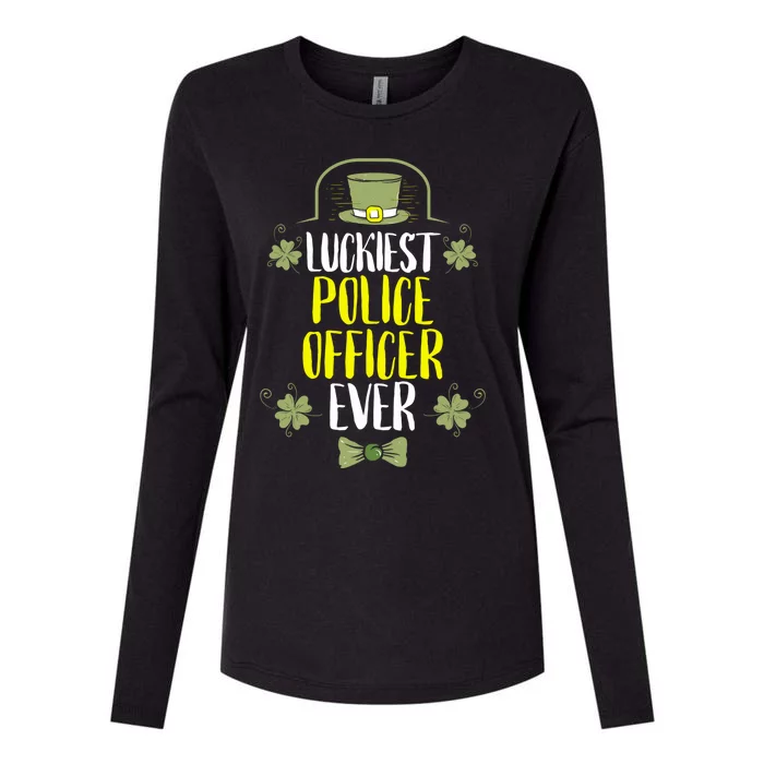 Luckiest Police Officer Ever St Patricks Day Police Officers Gift Womens Cotton Relaxed Long Sleeve T-Shirt