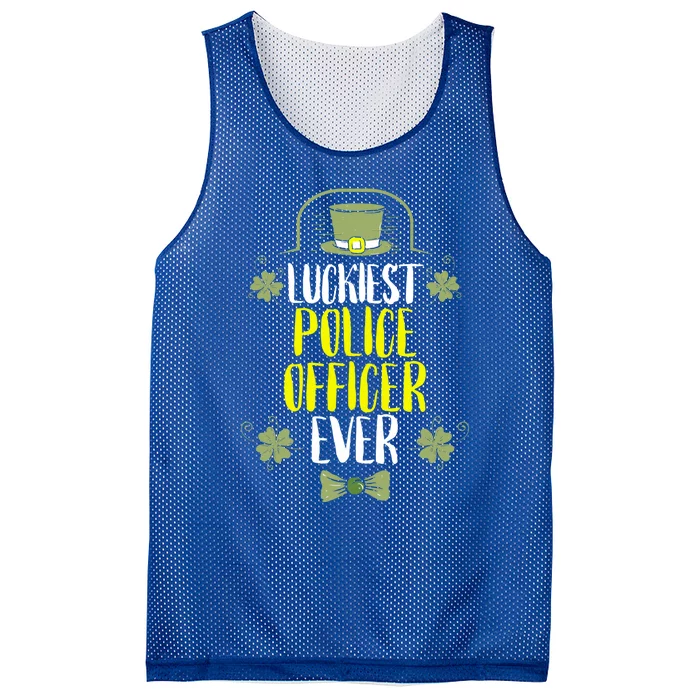 Luckiest Police Officer Ever St Patricks Day Police Officers Gift Mesh Reversible Basketball Jersey Tank