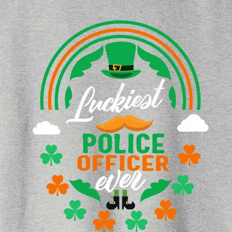 Luckiest Police Officer Ever Shamrock Top Hat St Patricks Da Gift Women's Crop Top Tee