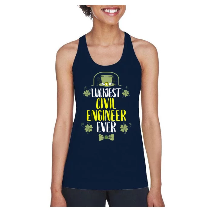 Luckiest Police Officer Ever St Patricks Day Police Officers Funny Gift Women's Racerback Tank