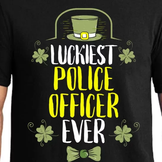 Luckiest Police Officer Ever St Patricks Day Police Officers Cool Gift Pajama Set