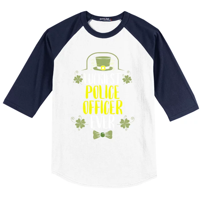 Luckiest Police Officer Ever St Patricks Day Police Officers Cool Gift Baseball Sleeve Shirt