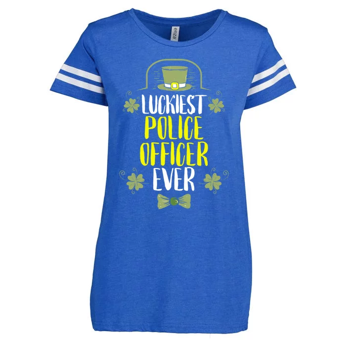 Luckiest Police Officer Ever St Patricks Day Police Officers Cool Gift Enza Ladies Jersey Football T-Shirt