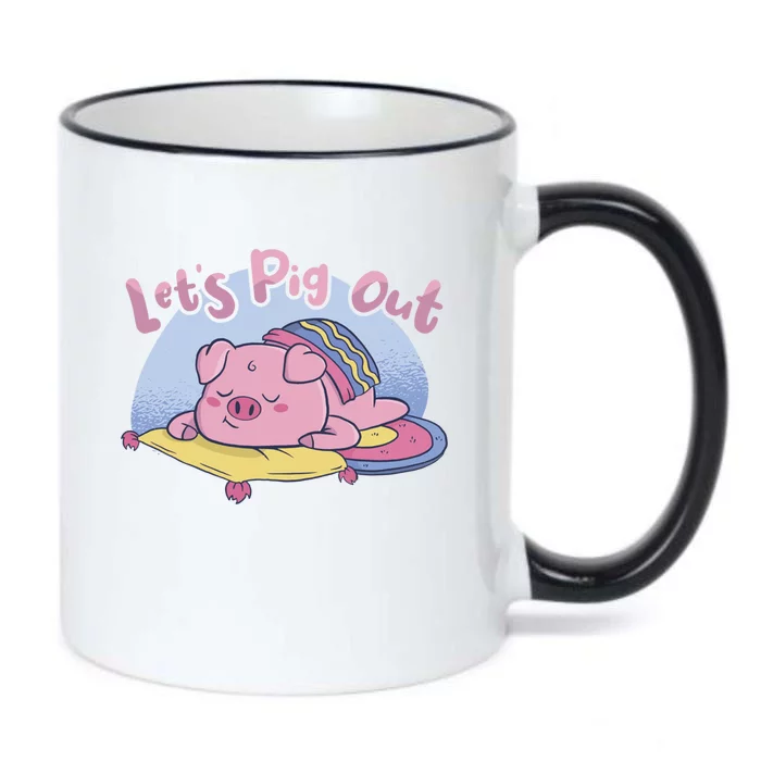 Let's Pig Out Bbq Pig Roast Barbecue Gift Black Color Changing Mug