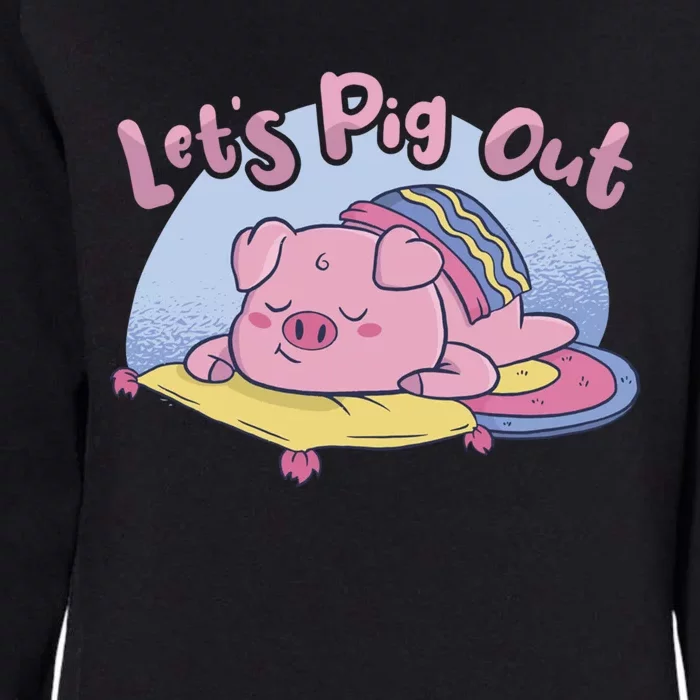 Let's Pig Out Bbq Pig Roast Barbecue Gift Womens California Wash Sweatshirt