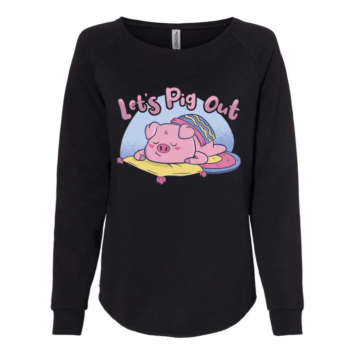 Let's Pig Out Bbq Pig Roast Barbecue Gift Womens California Wash Sweatshirt