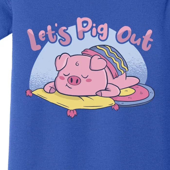 Let's Pig Out Bbq Pig Roast Barbecue Gift Baby Bodysuit