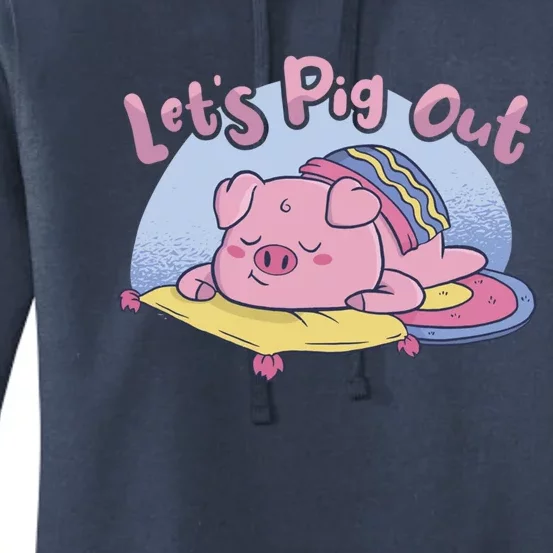 Let's Pig Out Bbq Pig Roast Barbecue Gift Women's Pullover Hoodie