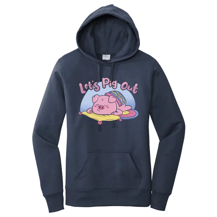 Let's Pig Out Bbq Pig Roast Barbecue Gift Women's Pullover Hoodie