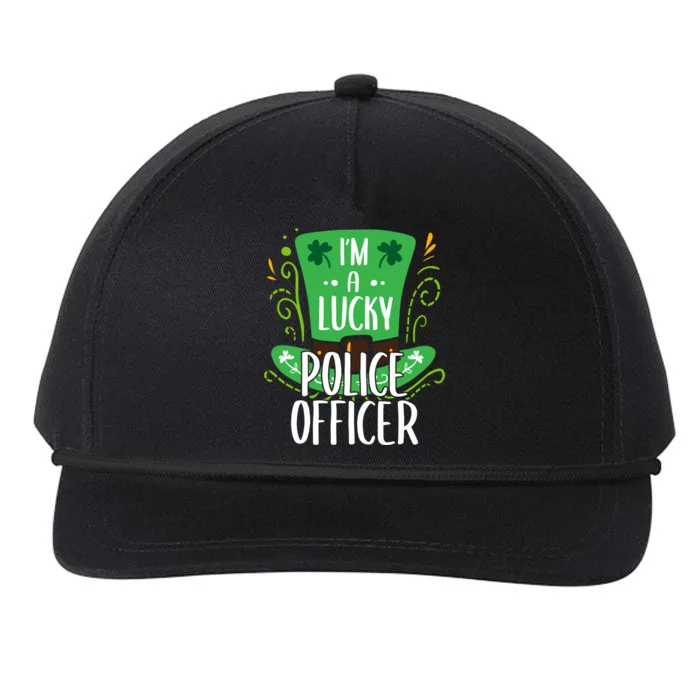 Lucky Police Officer St Patrick's Day Police Officers Cool Gift Snapback Five-Panel Rope Hat