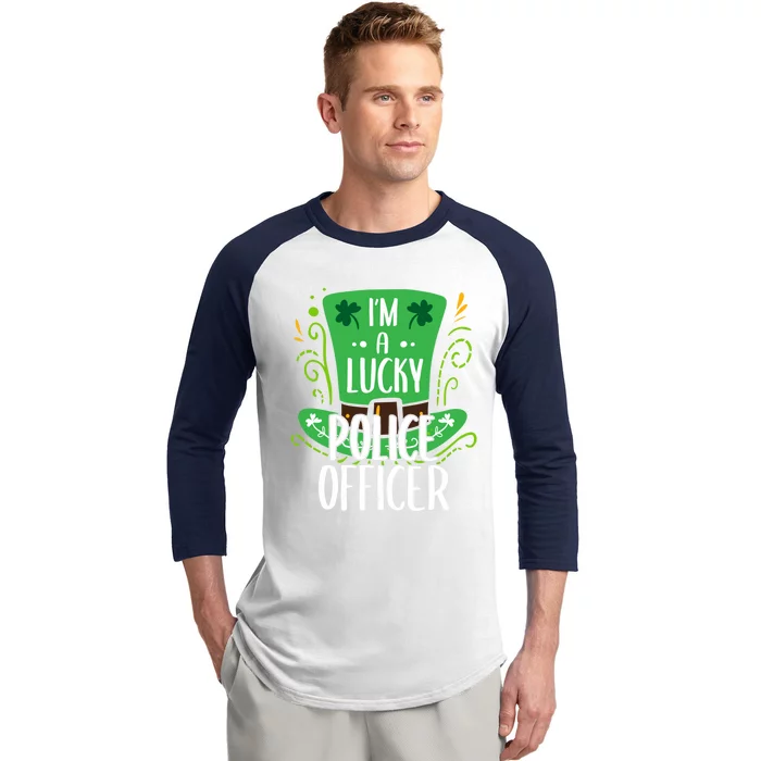 Lucky Police Officer St Patrick's Day Police Officers Cool Gift Baseball Sleeve Shirt