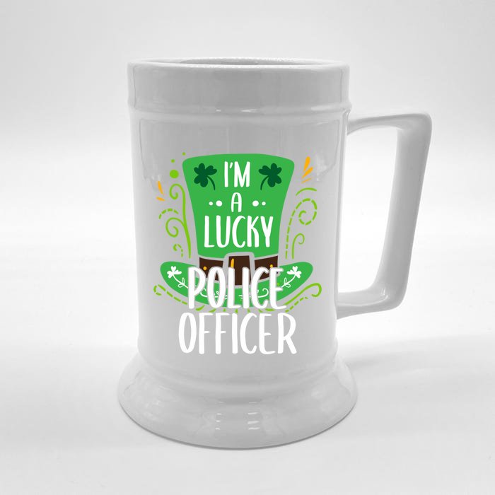 Lucky Police Officer St Patrick's Day Police Officers Cool Gift Front & Back Beer Stein