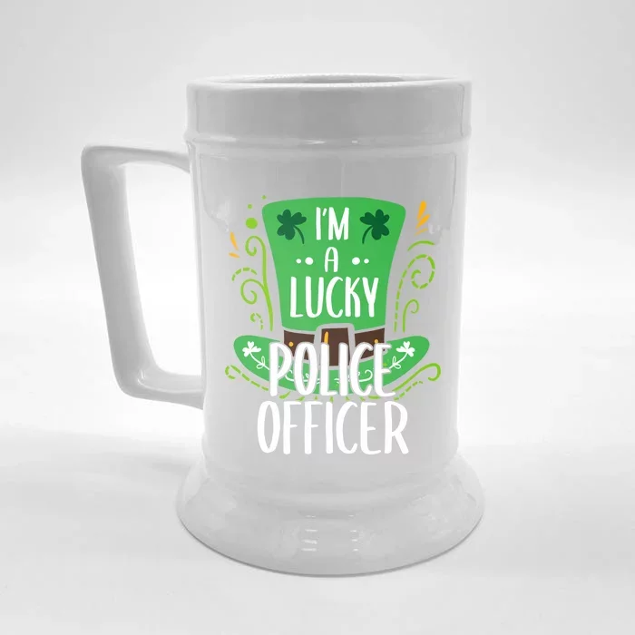 Lucky Police Officer St Patrick's Day Police Officers Cool Gift Front & Back Beer Stein