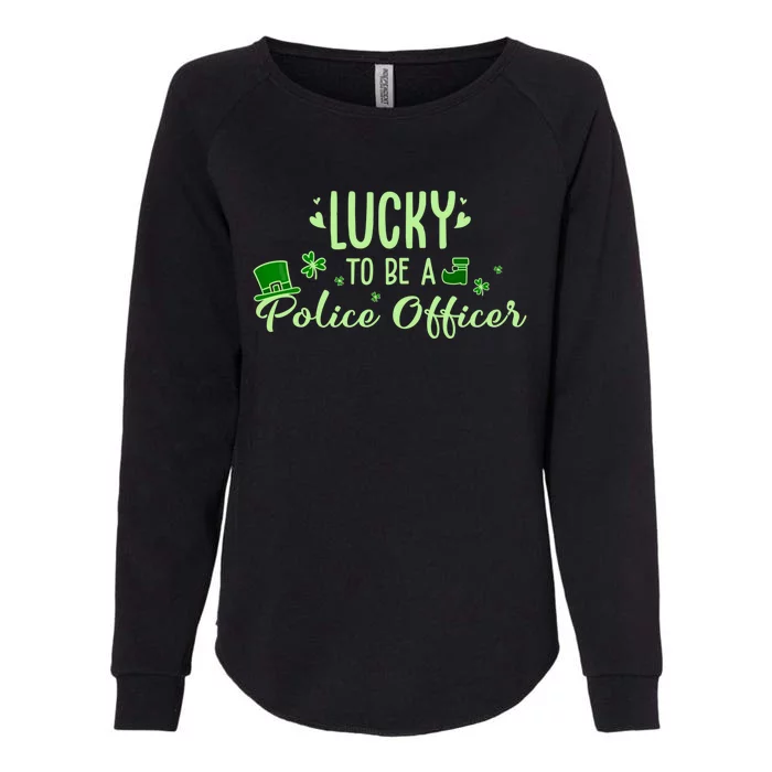 Lucky Police Officer Gift Cute Police Officer St Patrick Outfit Great Gift Womens California Wash Sweatshirt