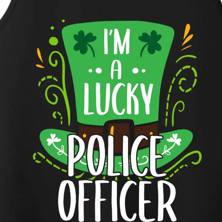 Lucky Police Officer St Patrick's Day Police Officers Cool Gift Performance Tank