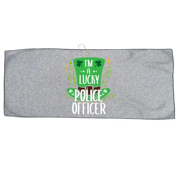 Lucky Police Officer St Patrick's Day Police Officers Cool Gift Large Microfiber Waffle Golf Towel