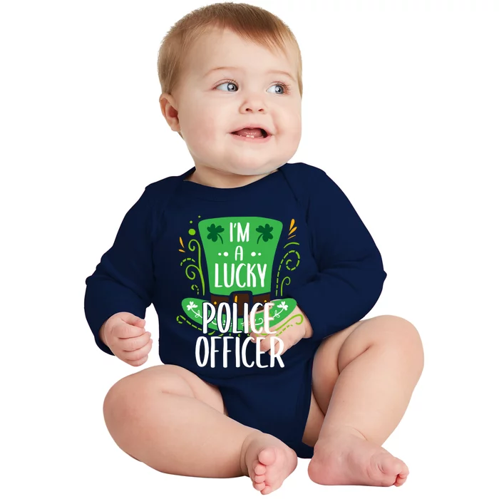 Lucky Police Officer St Patrick's Day Police Officers Cool Gift Baby Long Sleeve Bodysuit