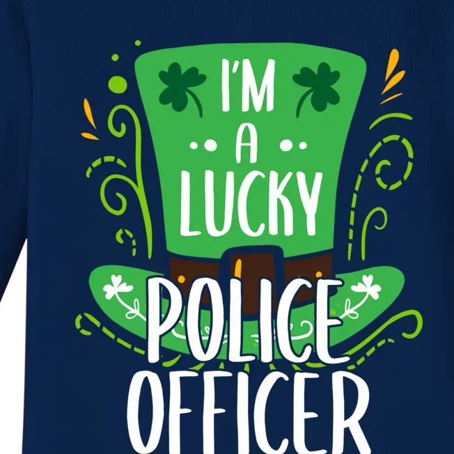 Lucky Police Officer St Patrick's Day Police Officers Cool Gift Baby Long Sleeve Bodysuit