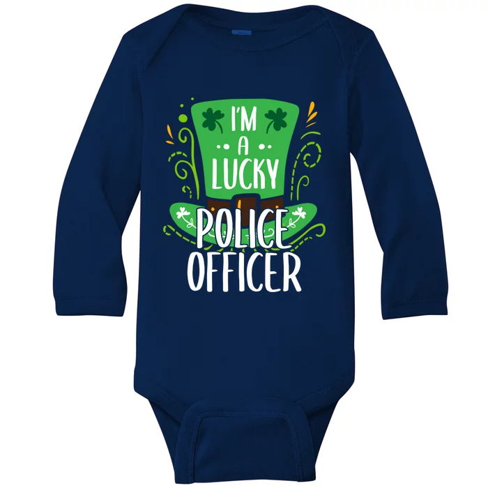 Lucky Police Officer St Patrick's Day Police Officers Cool Gift Baby Long Sleeve Bodysuit