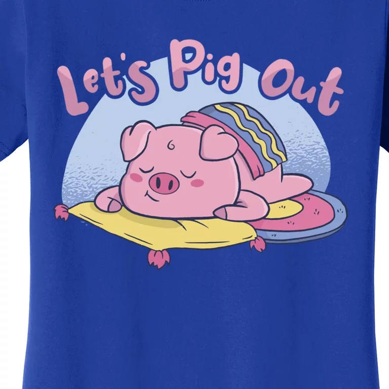 Let's Pig Out Bbq Pig Roast Barbecue Great Gift Women's T-Shirt