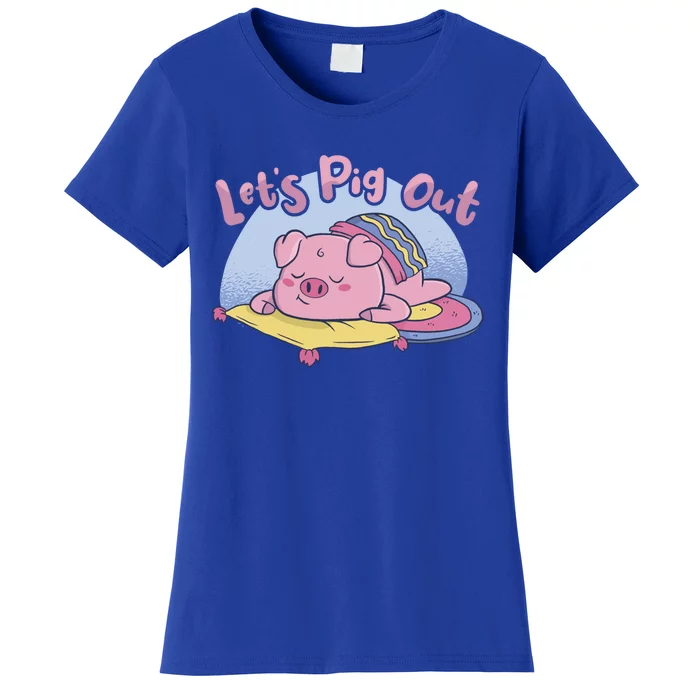 Let's Pig Out Bbq Pig Roast Barbecue Great Gift Women's T-Shirt