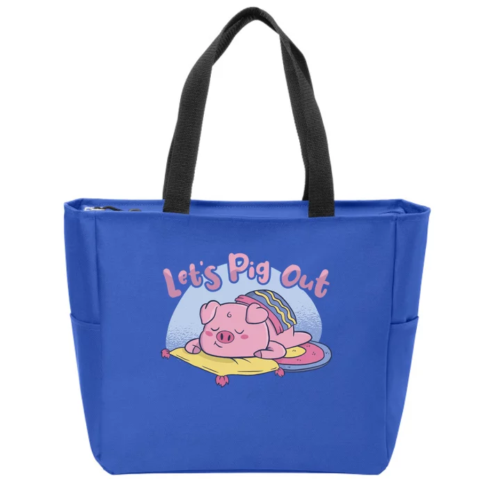 Let's Pig Out Bbq Pig Roast Barbecue Great Gift Zip Tote Bag