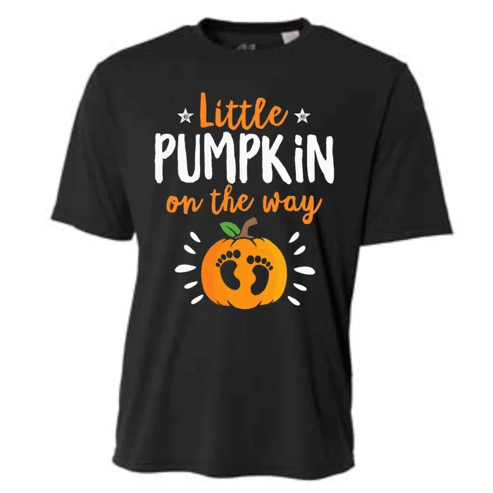 Little Pumpkin On The Way Pregnancy Announcement Halloween Cooling Performance Crew T-Shirt