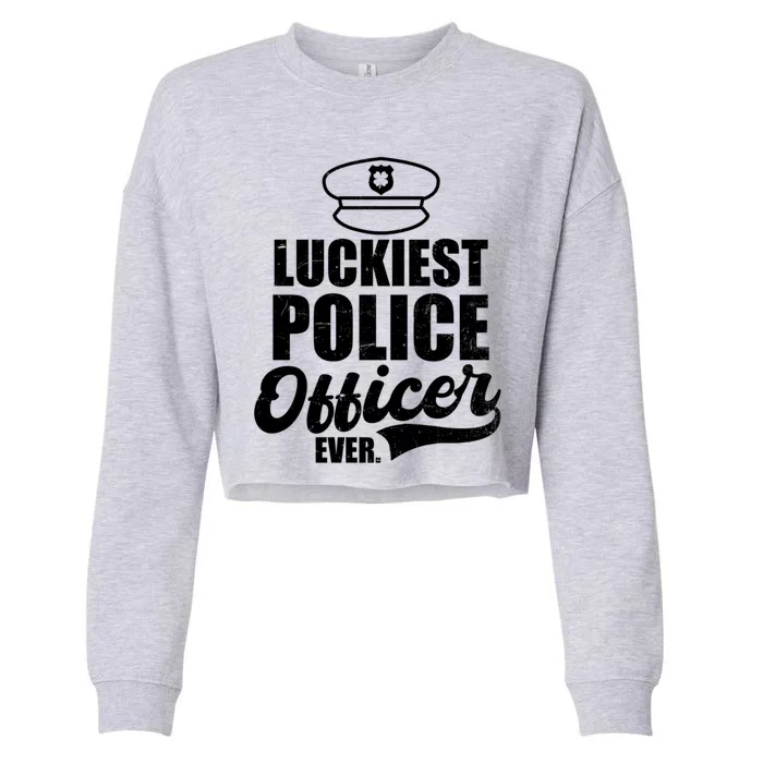 Luckiest Police Officer Ever Design St Patricks Police Cool Gift Cropped Pullover Crew